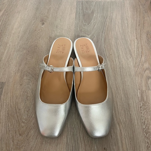 Naturalizer Apple Mule Silver Shoes Flats Slip On - Picture 4 of 11